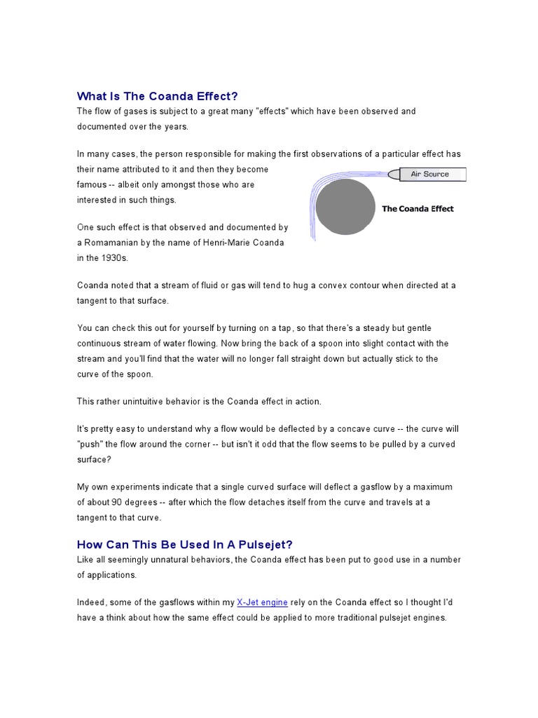 Understanding the Coanda Effect | PDF | Lift (Force) | Jet Engine