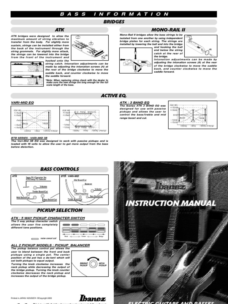 Ibanez Atk 300 Nt Bass Manual Guitars Bass Guitar Free 30day
