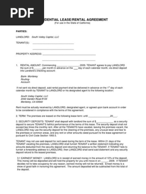 Residential Lease Agreement