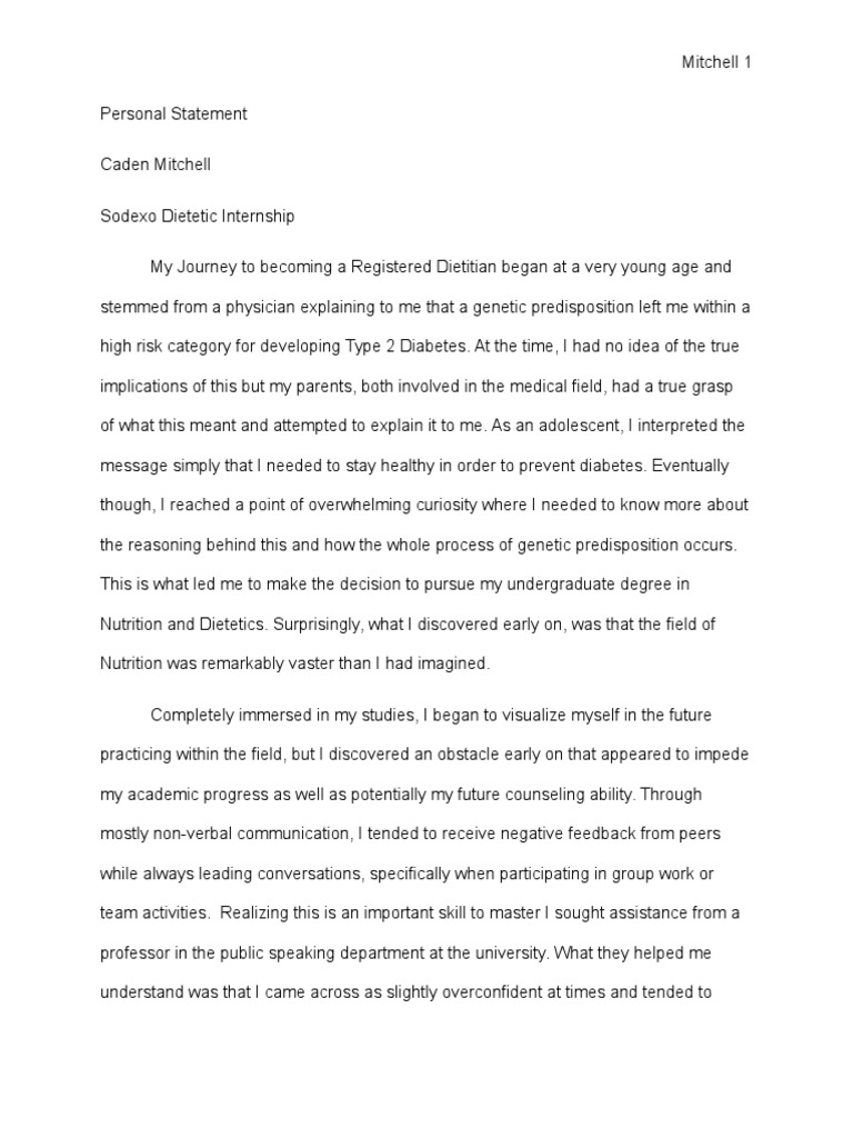 Sodexo Personal Statement Mitchell Caden Pdf Dietitian Tutor