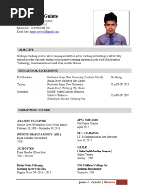 Sample Resume