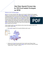 Konversi Atribut Data Spasial Format SHP Dari ArcGIS Ke MS Excel Untuk Persiapan Regresi Dengan