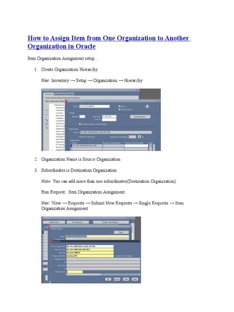 Assigning Items Between Organizations | PDF