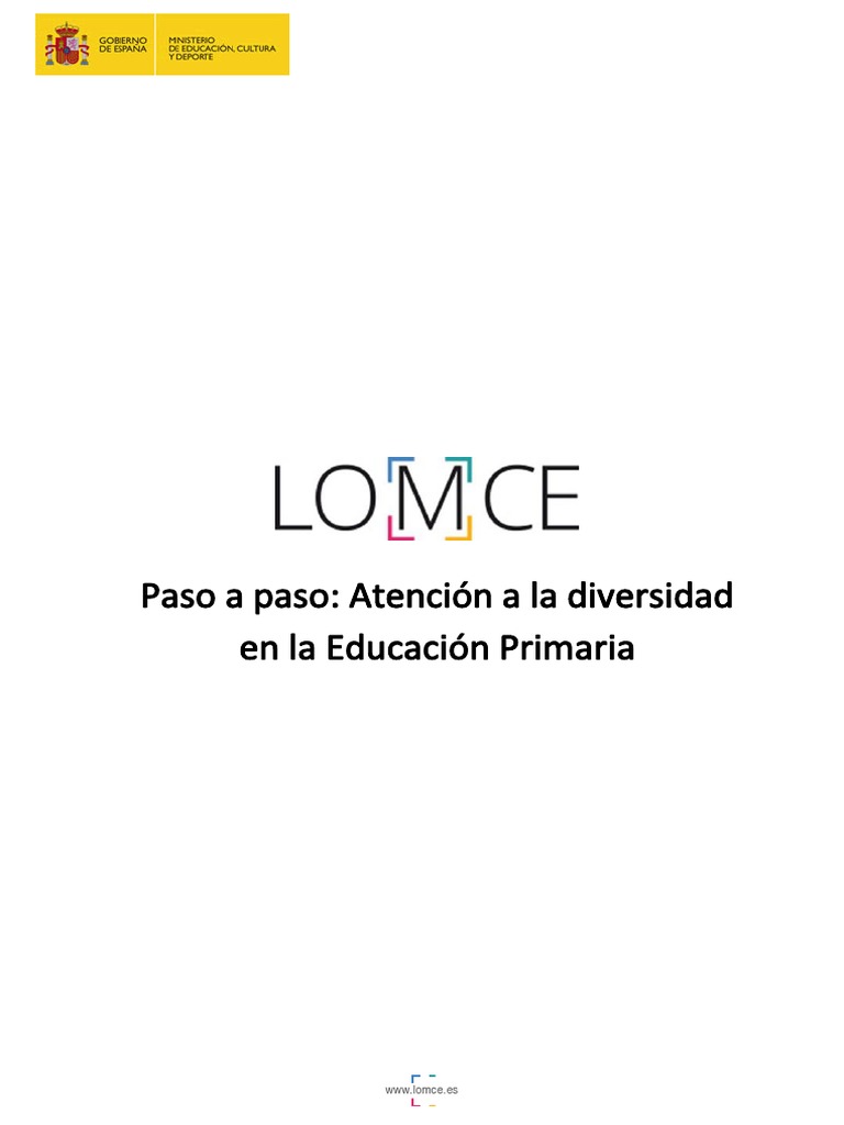 Atencion A La Diversidad en Primaria (LOMCE) | PDF | Educación primaria ...