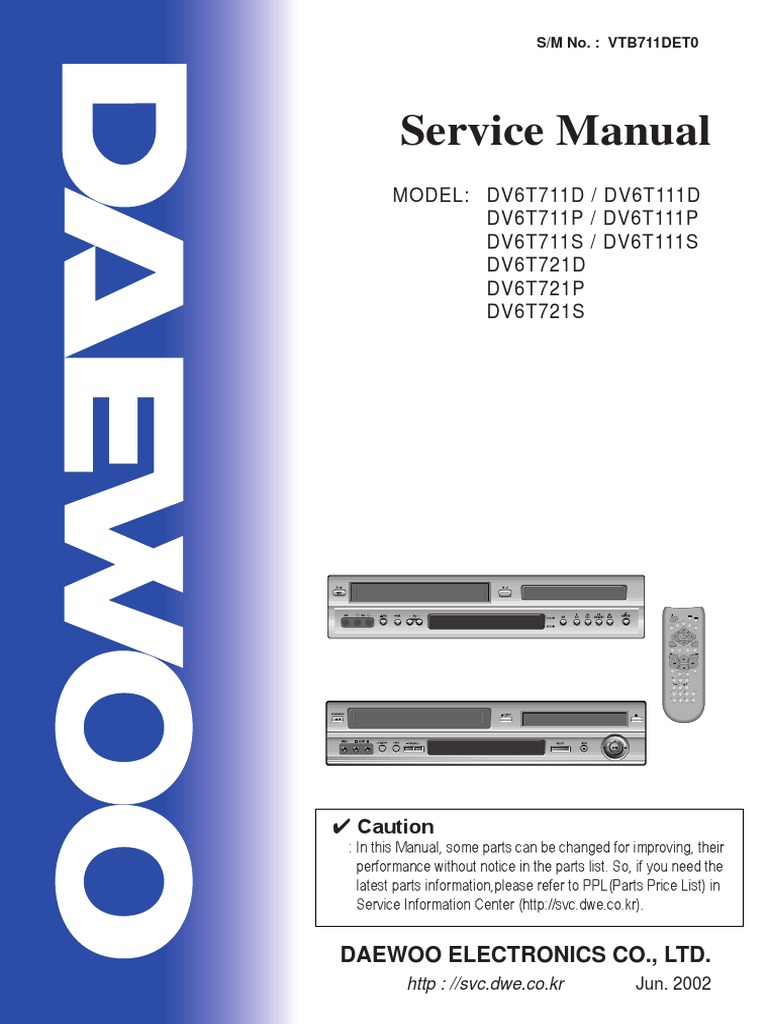 Daewoo VCR/DVD Recorder Service Manual | PDF | Compact Disc