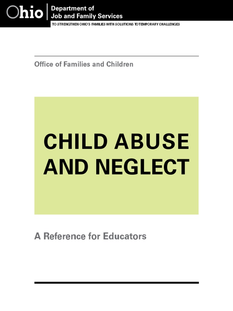Ohio DJFS01492 Child Abuse and Neglect PDF Child Neglect Child Abuse