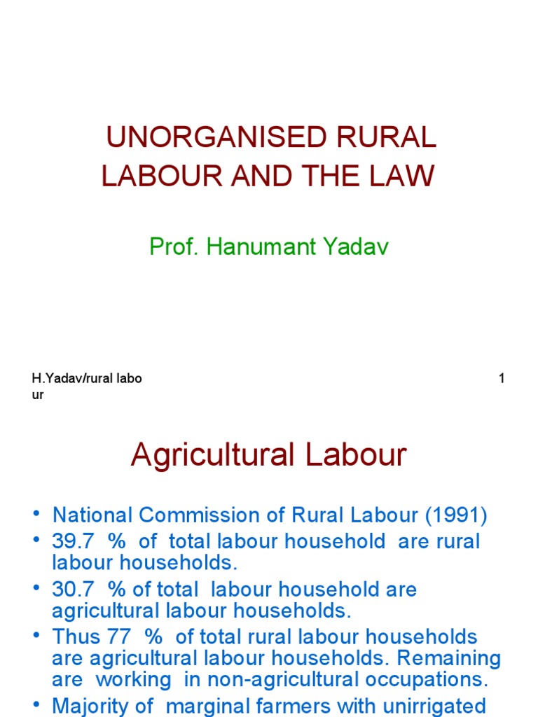 Unorganized Rural Labour in India | PDF | Social Science | Technology ...