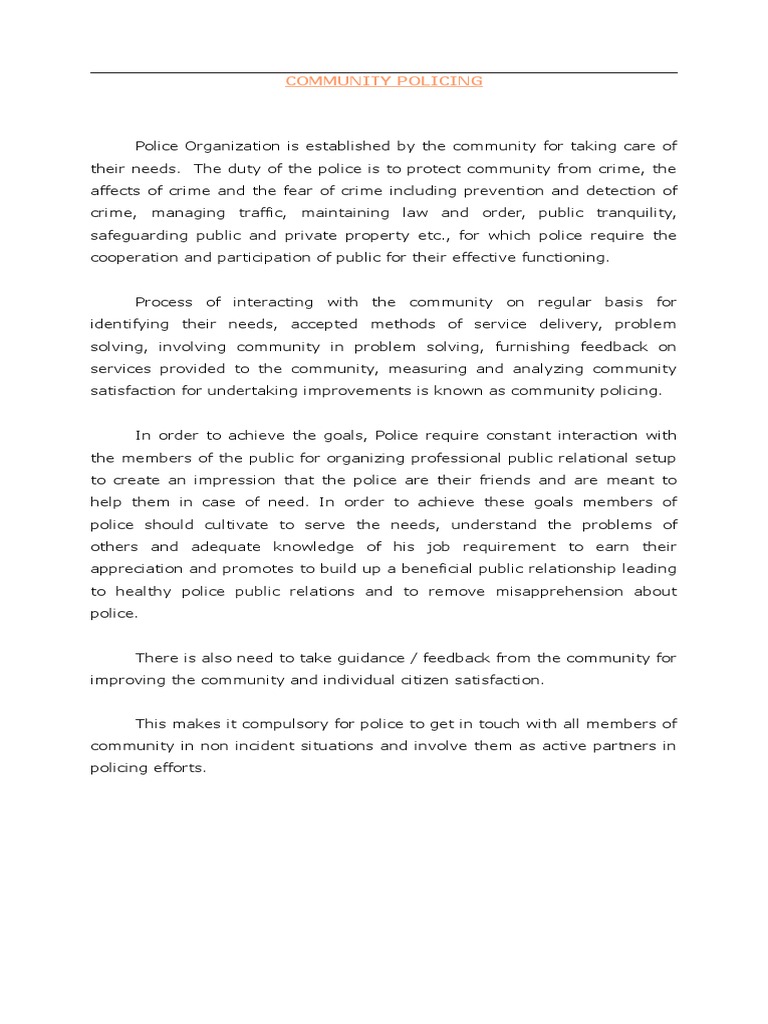 Community Policing: Building Public Trust | PDF | Community Policing ...