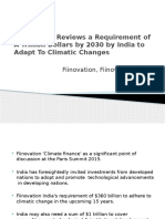 Fiinovation Reviews a Requirement of a Trillion Dollars by 2030 by India to Adapt to Climatic Changes