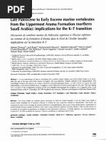 Late Paleocene to Early Eocene Marine Vertebrates From Northern Saudi Arabia 