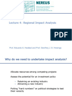 Lecture 4: Regional Impact Analysis: Prof. Eduardo A. Haddad and Prof. Geoffrey J. D. Hewings