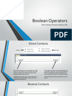 Boolean Operators: Direct Contacts, Reverse Contacts, Coils