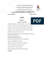 Matriz Literatura Portuguesa, Módulos 4 a 6, Abril 2010