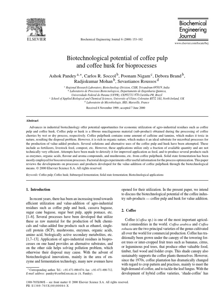 Biotechnological Potential of Coffee Pulp and Coffee Husk For ...