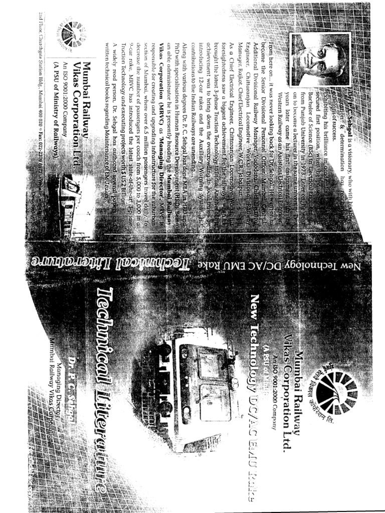 New Technology DC-AC EMU Rake Dr-P-C-Sehgal | PDF