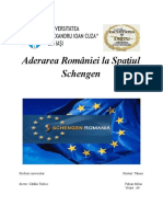 Aderarea României La Spațiul Scengen Din Punctul de Vedere Al Relațiilor Internaționale