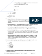 Problemas Ecuaciones 1º y 2º - Operaciones Algebraicas - Graficos Int Recta y Parabola - EMEC