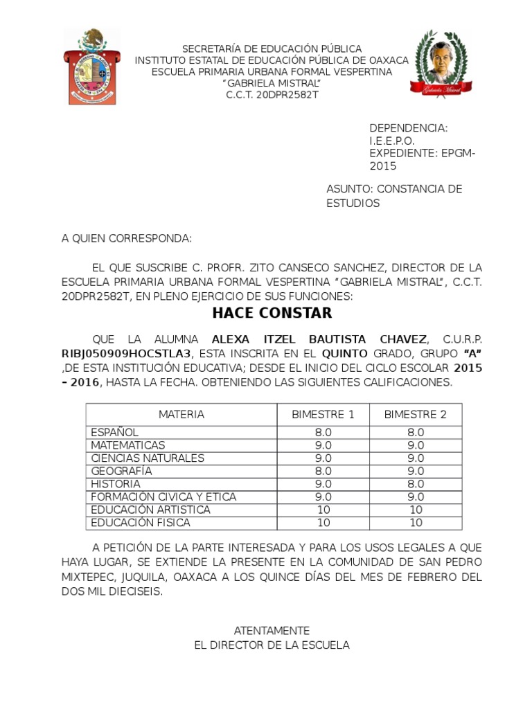Cómo obtener una constancia de estudios con calificaciones
