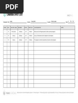 Shot List 