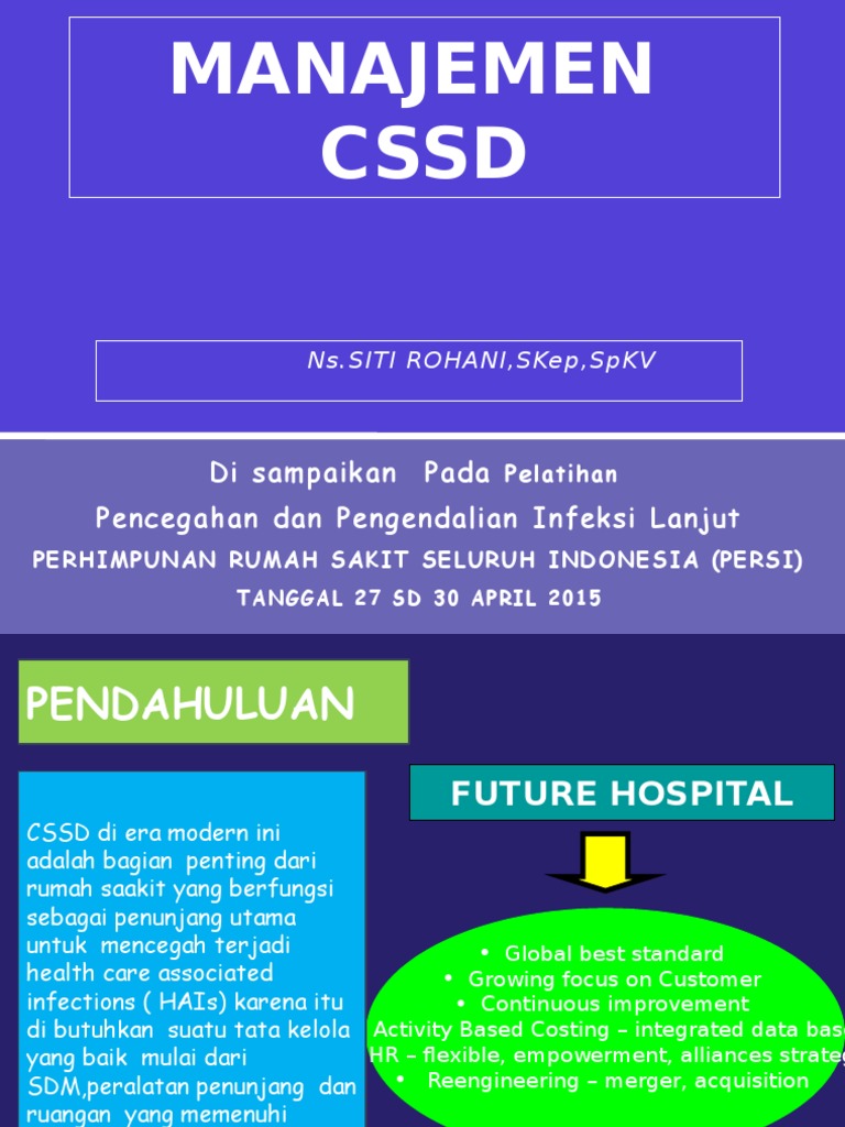 Manajemen CSSD untuk Mencegah HAIs | PDF