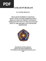 Download PENGARUH PEMBERIAN EKSTRAK TEMULAWAK Curcuma xanthorrhiza Roxb SEBAGAI ADJUVAN TERAPI VALSARTAN TERHADAP PENURUNAN TEKANAN DARAH MENCIT Mus musculus YANG DIINDUKSI HIPERTENSI  by M Taufik Hidayat SN299716523 doc pdf