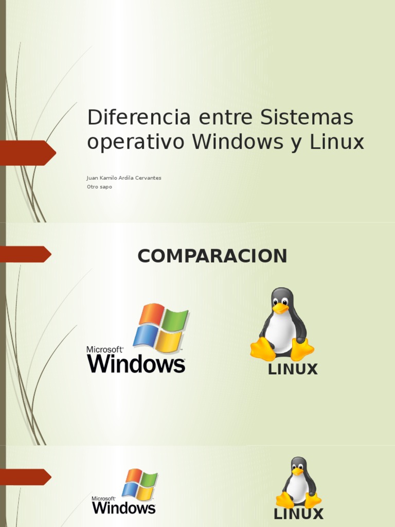 Comparativa: Linux vs Windows | PDF | Microsoft Windows | Microprocesador