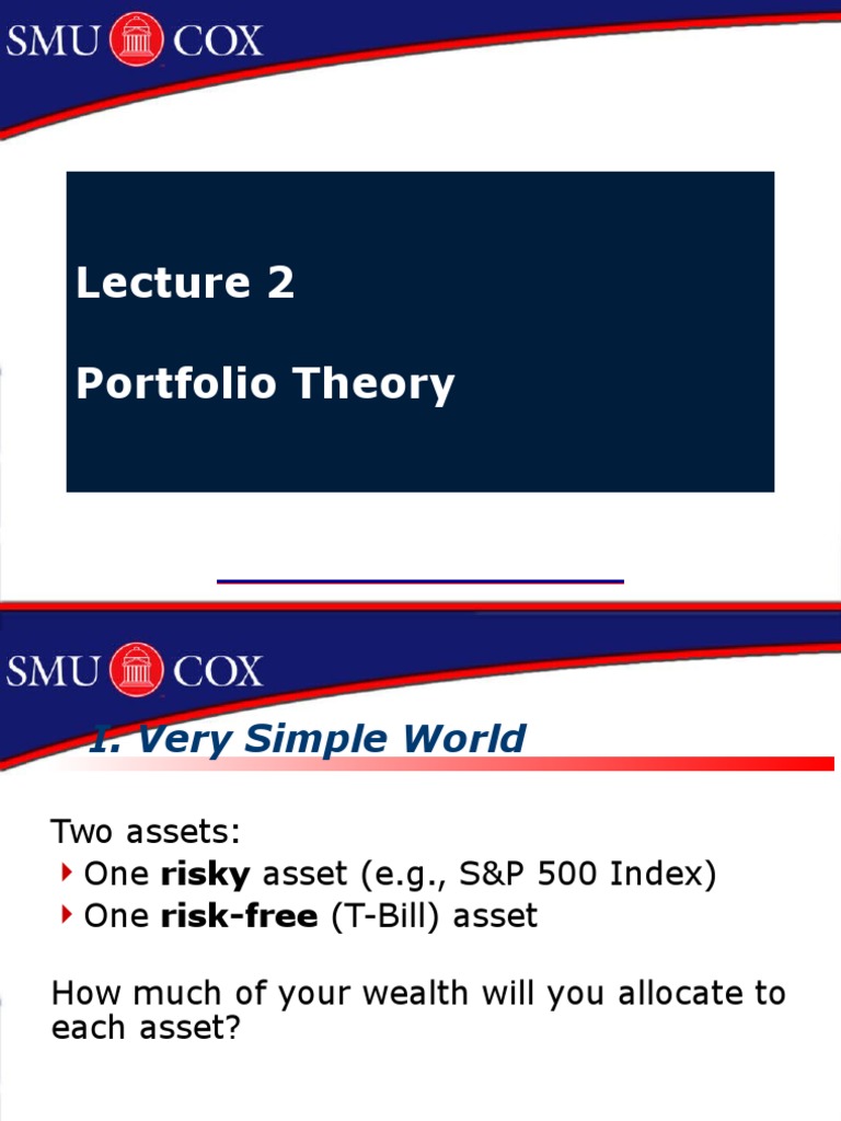 Portfolio Theory Presentation | PDF | Modern Portfolio Theory | Asset ...