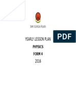 Yearly Lesson Plan: Physics Form 4