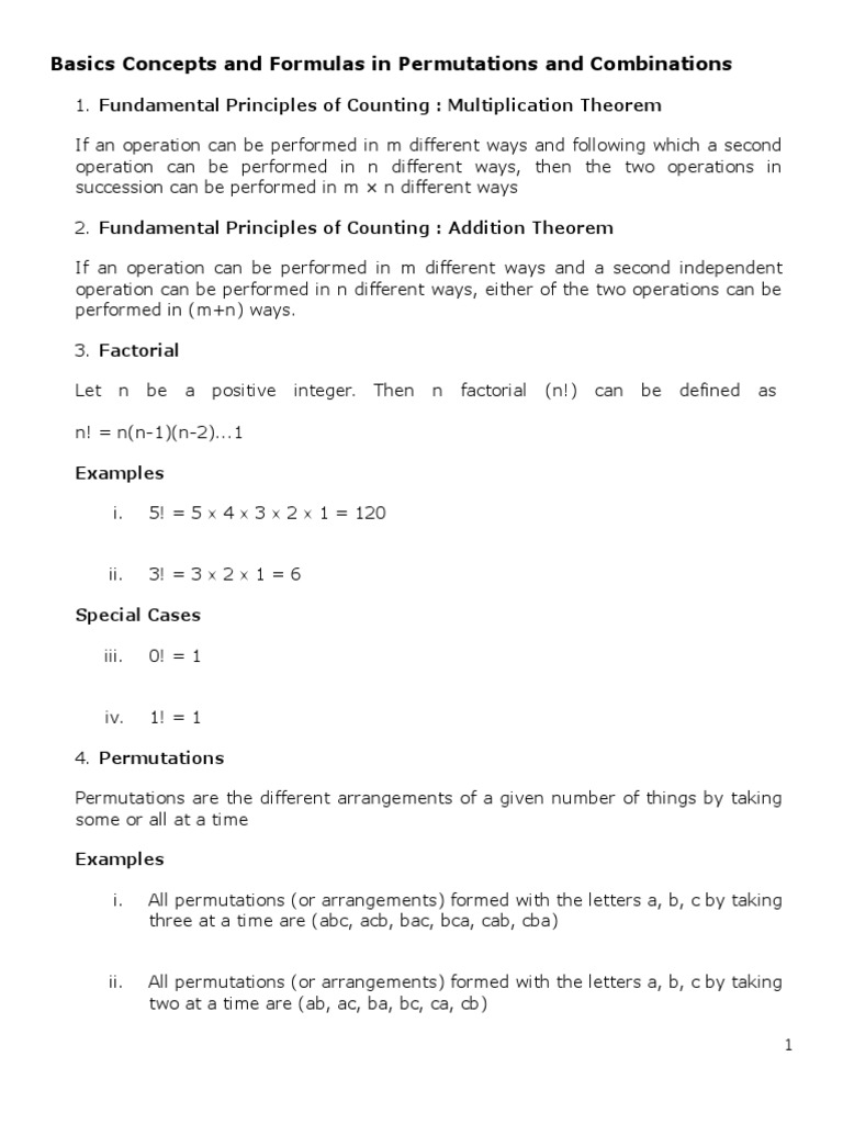 Essential Concepts and Formulas for Understanding Permutations and