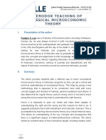 A Heterodox Teaching of Neoclassical Microeconomic Theory: I. Presentation of The Author