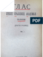 Глас Српске краљевске академије CLXXXVII, Други разред 94, Београд 1941.