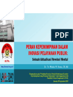 Peran Pemimpin Dalam Inovasi Yanlik Sebuah Aktualisasi Revolusi Mental by Tri Widodo