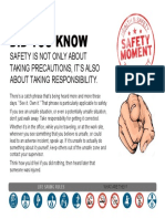 Did You Know: Safety Is Not Only About Taking Precautions, It'S Also About Taking Responsibility