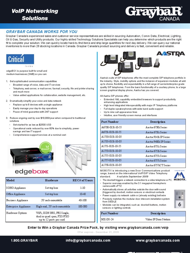Graybar VoiP Recreate July2009 V4  PDF Network Switch Wireless