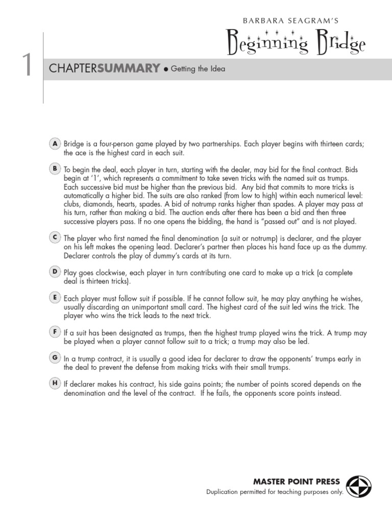 Beginner's Guide to Bridge Bidding Strategies | PDF | Contract Bridge ...