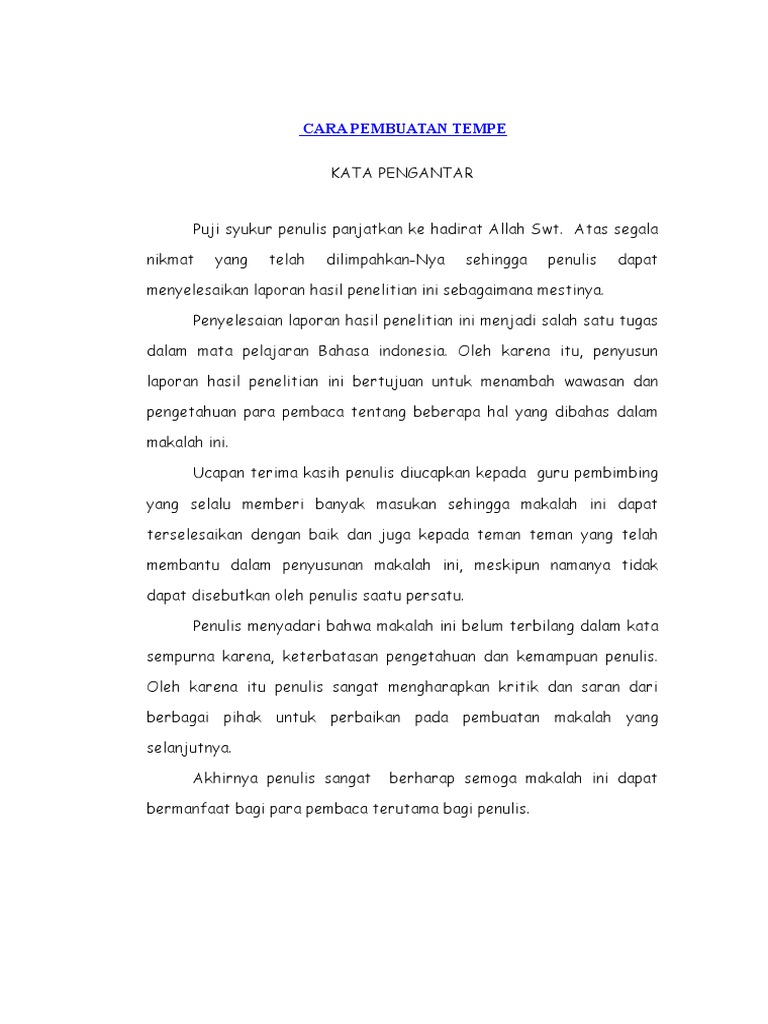 Cara Pembuatan Tempe