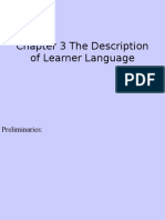Chapter 3 The Description of Learner Language