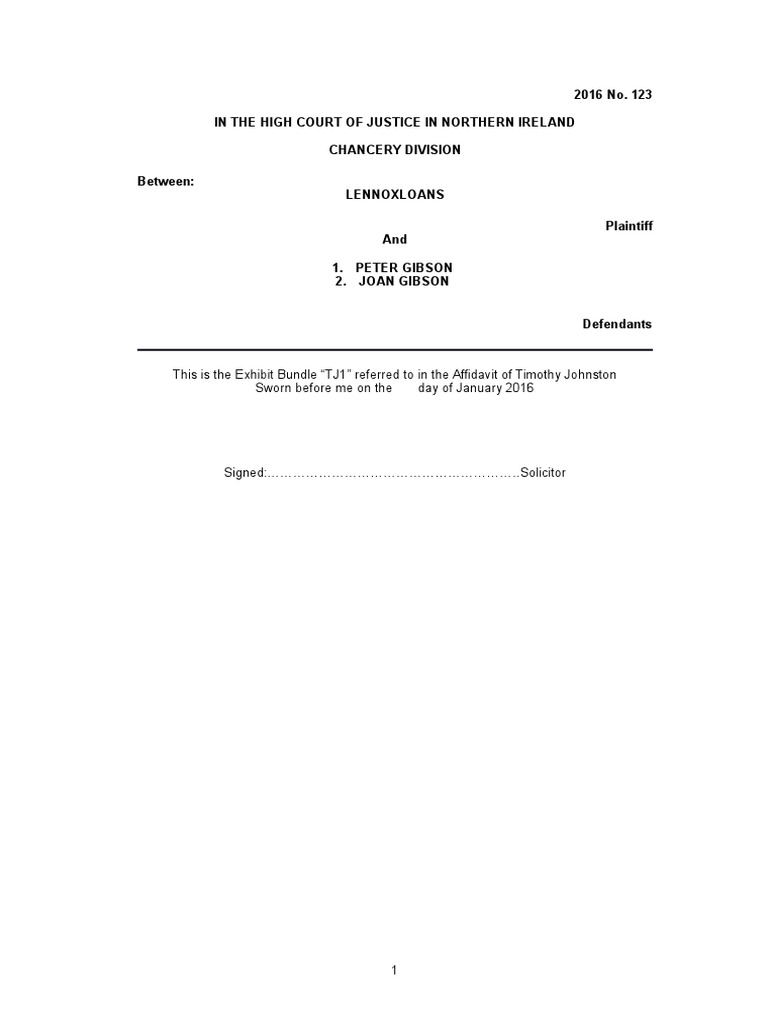 2016 No. 123 in The High Court of Justice in Northern Ireland Chancery ...