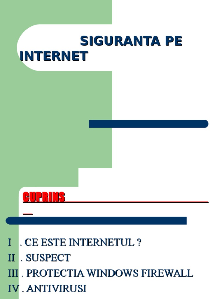 Siguranta Pe Internet Proiect 2016 | PDF