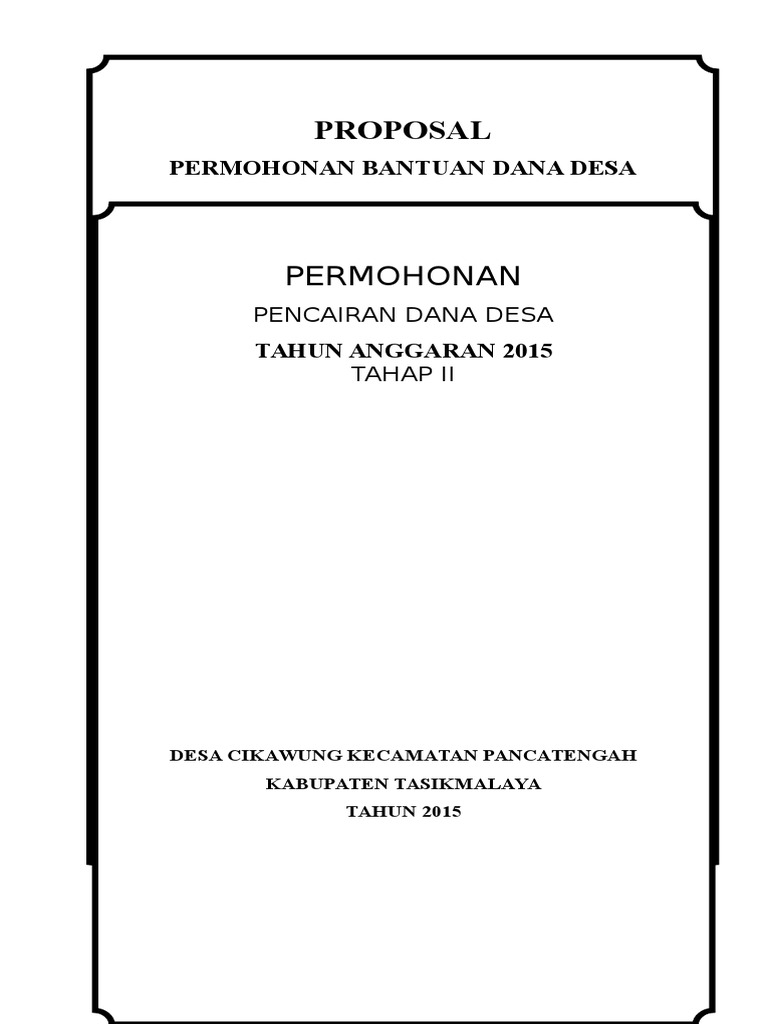 Proposal Dana Desa