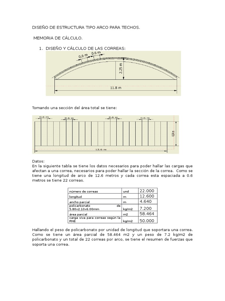 Diseño de Estructura en Arco para Techos | PDF | Cantidades fisicas