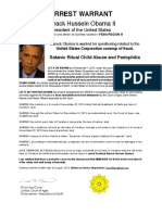 Arrest Warrant For Barak Hussein Obama