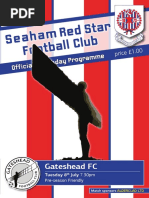 Seaham Red Star V Gateshead Programme