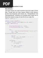 Input/Output Operations in Java Byte Streams