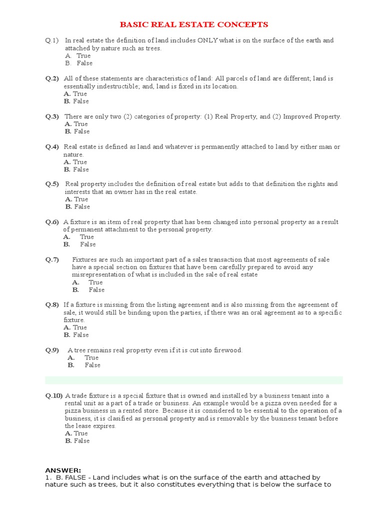 Basic Real Estate Concepts PDF Environmental Law Urban