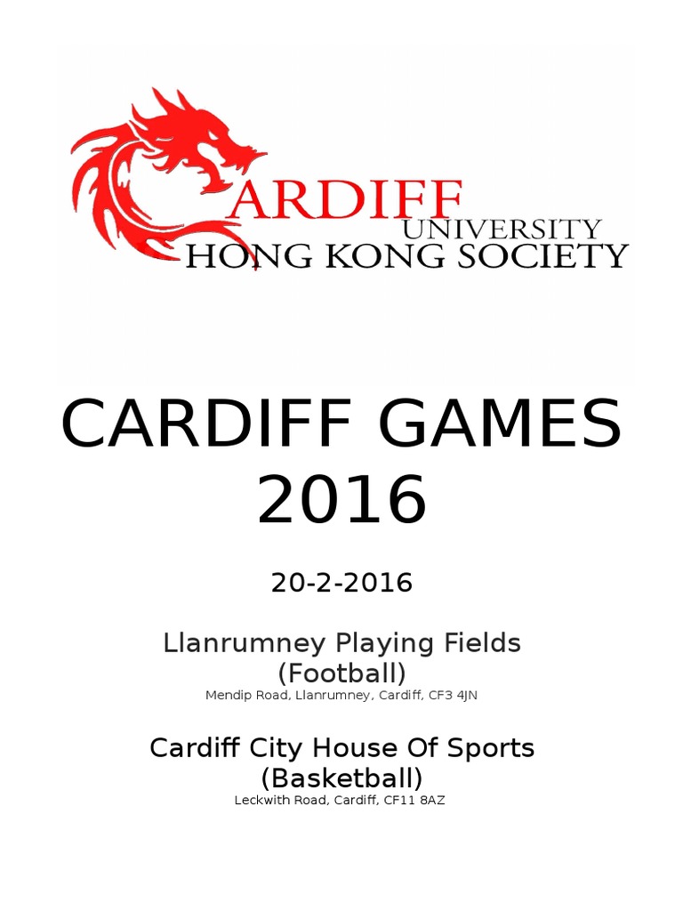 Cardiff Games 2016: Llanrumney Playing Fields (Football) | PDF ...