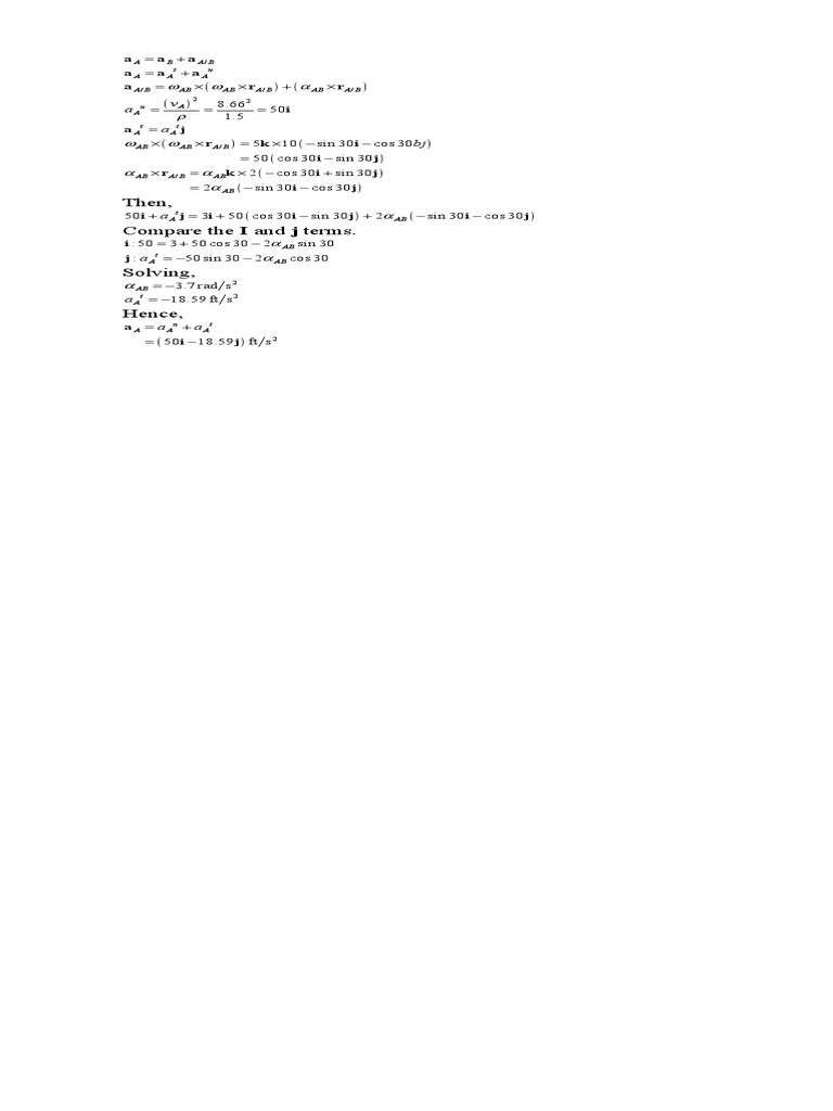 Physics Calculations for Motion Analysis | PDF
