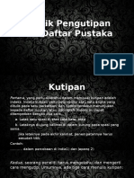 Teknik Pengutipan Dan Daftar Pustaka