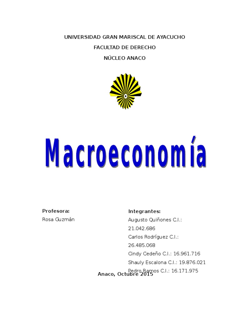 Trabajo de Macroeconomia Ugma Macroeconomía Demanda agregada