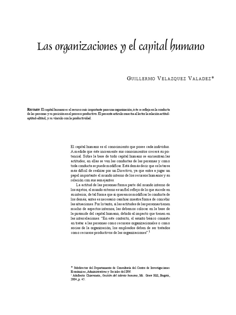 A01chdo Las Organizaciones y El Capital Humano | PDF | Calidad